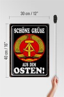 Blechschild Spruch 30x40cm schöne Grüße aus dem Osten