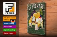 Blechschild Essen 30x40cm Le Fromage Käse Sorten Cheese