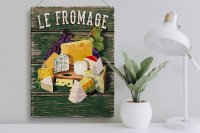 Blechschild Essen 30x40cm Le Fromage Käse Sorten Cheese