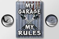 Blechschild Vintage 30x40cm my Garage my rules