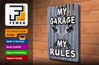 Blechschild Vintage 30x40cm my Garage my rules