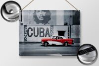 Blechschild Spruch 40x30cm Cuba Guevara Auto rot Oldtimer