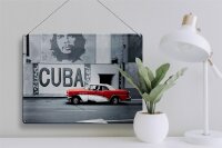 Blechschild Spruch 40x30cm Cuba Guevara Auto rot Oldtimer
