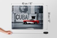 Blechschild Spruch 40x30cm Cuba Guevara Auto rot Oldtimer