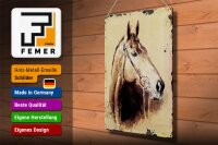 Blechschild Retro 30x40cm Portrait Pferd Kopf