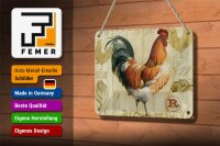 Blechschild Spruch 18x12cm Huhn Hühner Eggs frische Eier