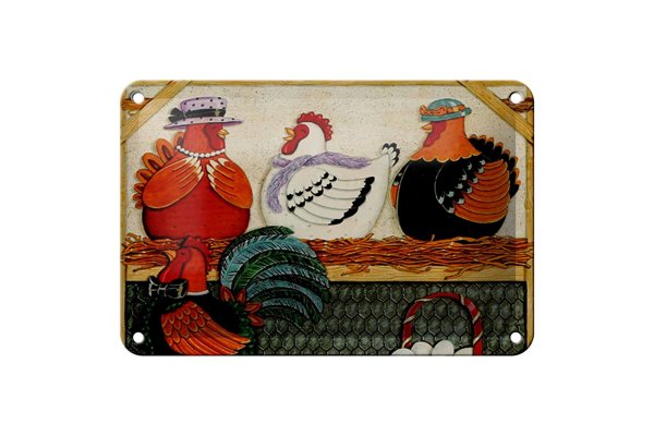 Blechschild Spruch 18x12cm Huhn Hühner Eggs Eier