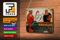 Blechschild Spruch 18x12cm Huhn Hühner Eggs Eier