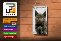 Blechschild Spruch 12x18cm Katze sag noch ein mal Muschi