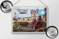 Blechschild Reise Rom Italien Spanische Treppe Kirche 40x30cm