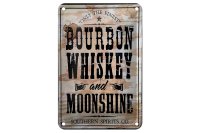 Blechschild Alkohol 12x18cm Bourbon Whiskey only the finest
