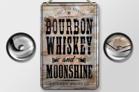 Blechschild Alkohol 12x18cm Bourbon Whiskey only the finest