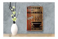 Blechschild Kaffee 12x18cm coffees colombia organic coffee