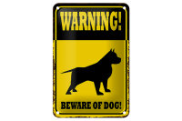 Blechschild Spruch 12x18cm Hund Warning beware of dog