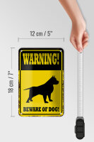 Blechschild Spruch 12x18cm Hund Warning beware of dog