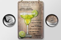 Blechschild Alkohol 12x18cm Margarita Equipment ingredients