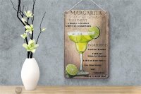 Blechschild Alkohol 12x18cm Margarita Equipment ingredients