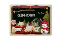 Blechschild Weihnachten Grüße aus GIFHORN...