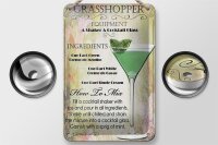 Blechschild Alkohol 12x18cm Grasshopper ingredients