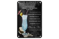 Blechschild Alkohol 12x18cm blue hawaiian ingredients