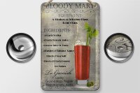 Blechschild Alkohol 12x18cm bloody mary Cocktail ingredient