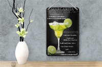 Blechschild Alkohol 12x18cm Margarita Equipment ingredients
