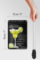 Blechschild Alkohol 12x18cm Margarita Equipment ingredients
