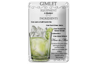 Blechschild Alkohol 12x18cm Gimlet Equipment ingredients
