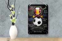 Blechschild Spruch 12x18cm sports bar free wine darts pool