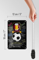 Blechschild Spruch 12x18cm sports bar free wine darts pool