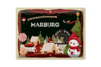 Blechschild Weihnachten Grüße aus MARBURG...
