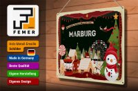 Blechschild Weihnachten Grüße aus MARBURG Geschenk  40x30cm