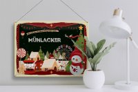 Blechschild Weihnachten Grüße MÜHLACKER Geschenk  40x30cm
