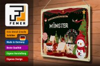 Blechschild Weihnachten Grüße aus MÜNSTER Geschenk  40x30cm