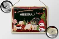 Blechschild Weihnachten Grüße NIDDERAU Geschenk  40x30cm