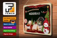 Blechschild Weihnachten Grüße NIDDERAU Geschenk  40x30cm