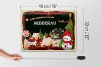 Blechschild Weihnachten Grüße NIDDERAU Geschenk  40x30cm