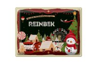 Blechschild Weihnachten Grüße aus REINBEK Geschenk  40x30cm