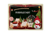 Blechschild Weihnachten Grüße RUDOLSTADT...