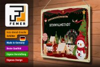 Blechschild Weihnachten Grüße SCHWALMSTADT Geschenk  40x30cm