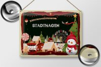 Blechschild Weihnachten Grüße STADTHAGEN Geschenk  40x30cm