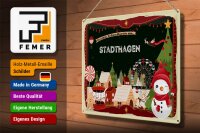 Blechschild Weihnachten Grüße STADTHAGEN Geschenk  40x30cm