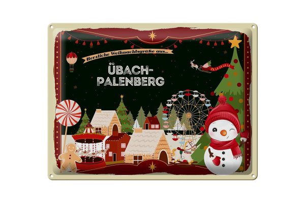 Blechschild Weihnachten Grüße ÜBACH-PALENBERG Geschenk  40x30cm