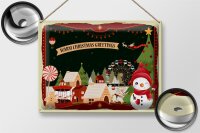 Blechschild Weihnachten WARM CHRISTMAS GREETINGS  40x30cm