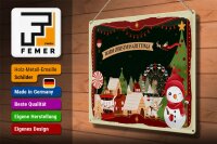 Blechschild Weihnachten WARM CHRISTMAS GREETINGS  40x30cm