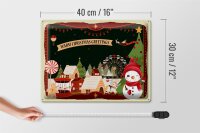 Blechschild Weihnachten WARM CHRISTMAS GREETINGS  40x30cm
