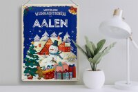 Blechschild Weihnachtsgrüße AALEN Geschenk Fest  30x40cm