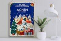 Blechschild Weihnachtsgrüße ACHIM BEI BREMEN Geschenk  30x40cm