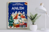Blechschild Weihnachtsgrüße aus AHLEN Geschenk  30x40cm