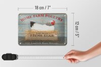 Blechschild Spruch 18x12cm Home farm poultry fresh eggs